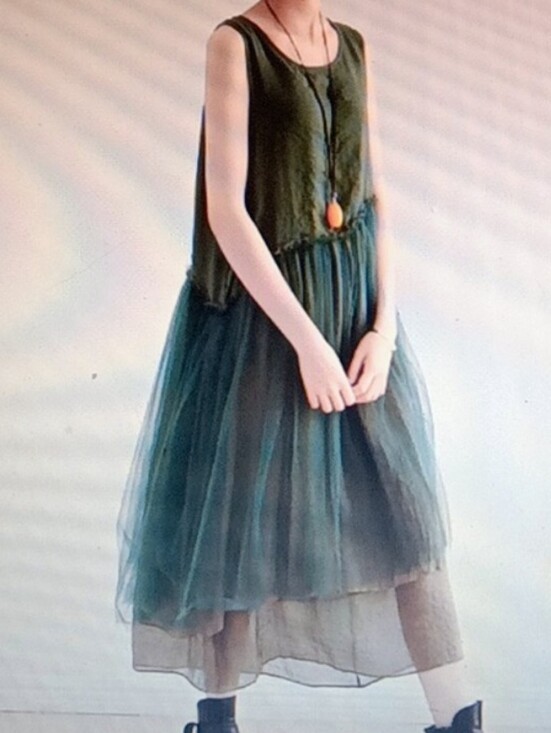 newstar2016 Dresses & Skirts - Custom Made Slow Fashion Sleeveless Green Layered Tulle Dress